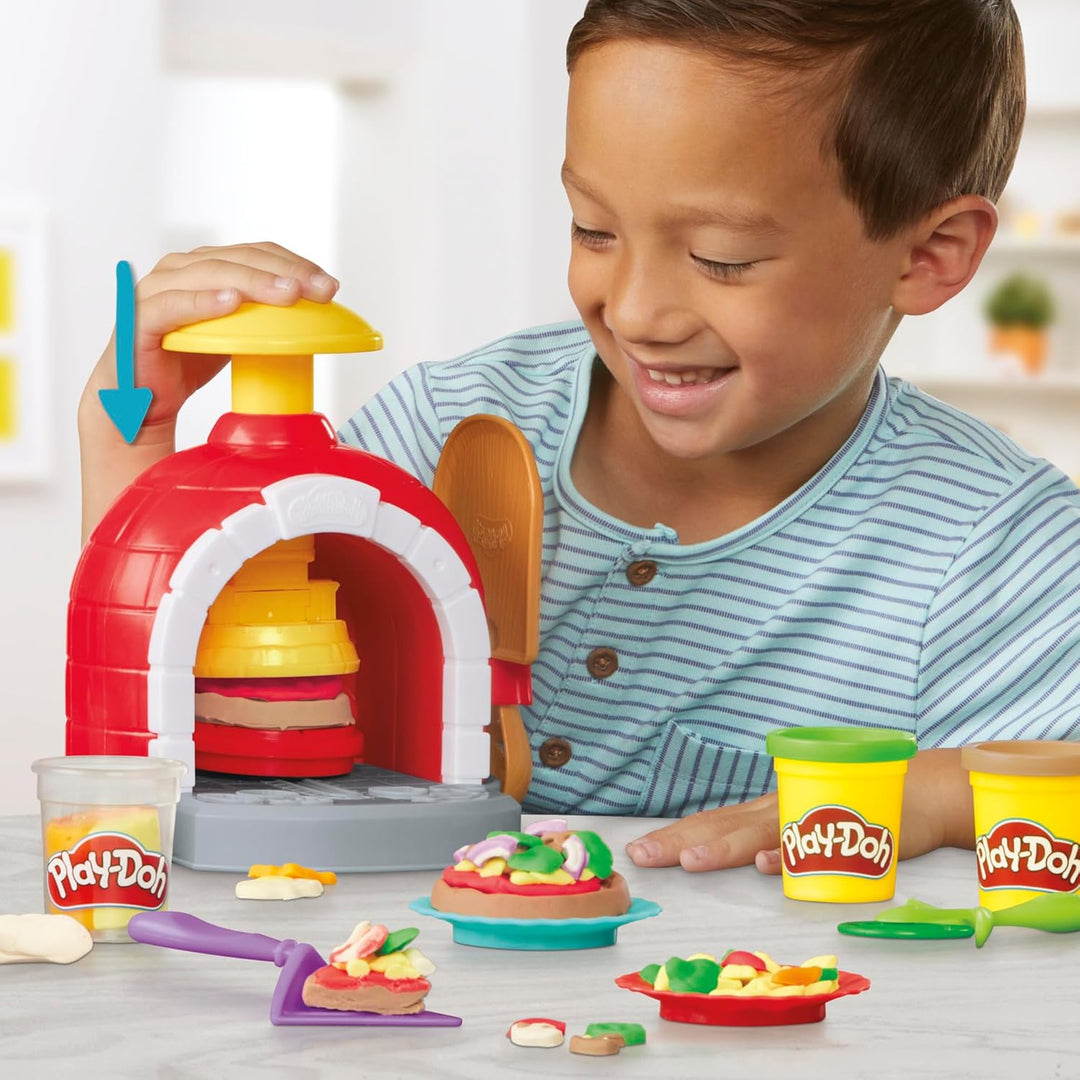 Play-Doh Kitchen Creations Pizzabäckerei Spielset mit 6 Dosen 8 Accessoires Pizzabäckerei Einzelbett