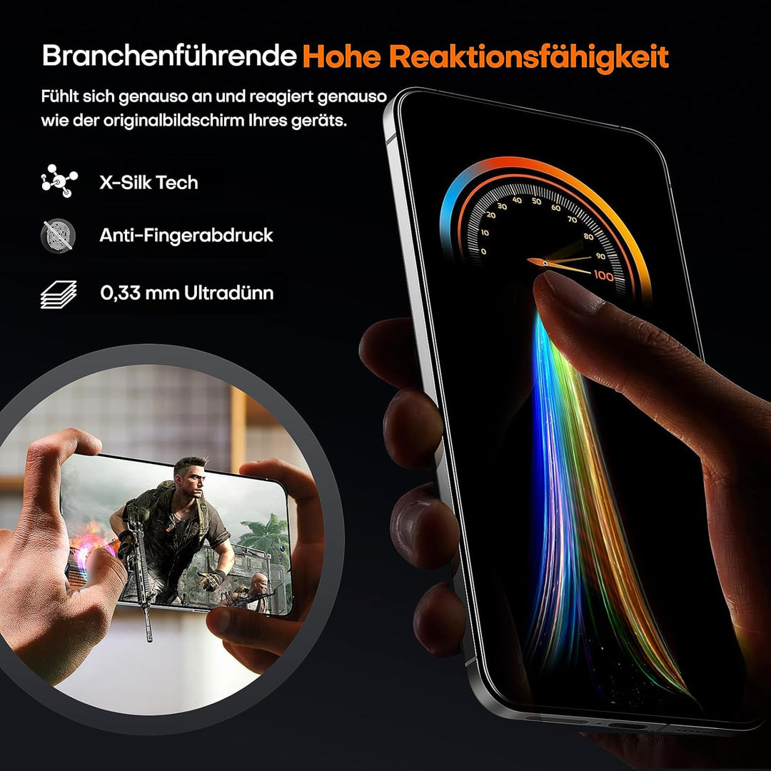 LϟK für Samsung Galaxy S24 für Panzerglas, 2 Stück HD-Hartglasfolie + 2 Stück Kameraschutz, [Auto-In