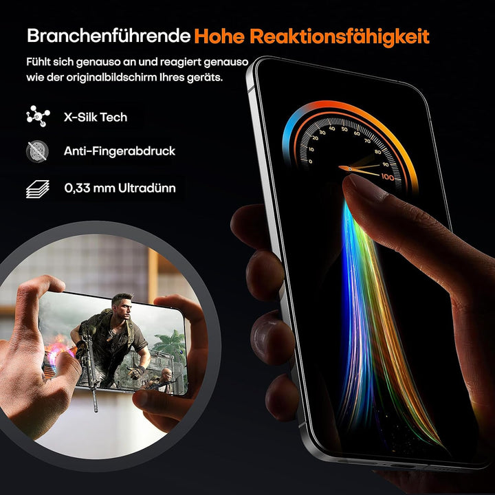 LϟK für Samsung Galaxy S24 für Panzerglas, 2 Stück HD-Hartglasfolie + 2 Stück Kameraschutz, [Auto-In
