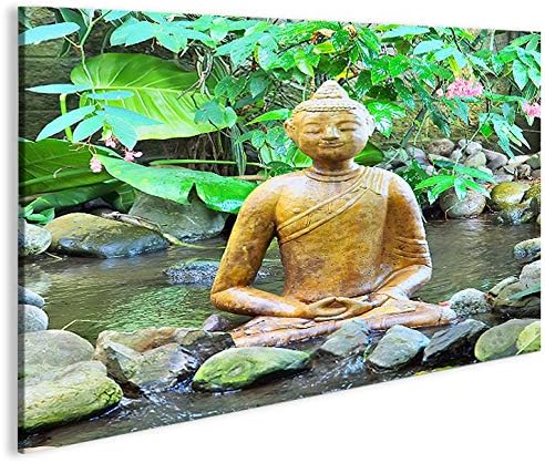 islandburner Bild Bilder auf Leinwand Buddha Natur 1p XXL Poster Leinwandbild Wandbild Dekoartikel W