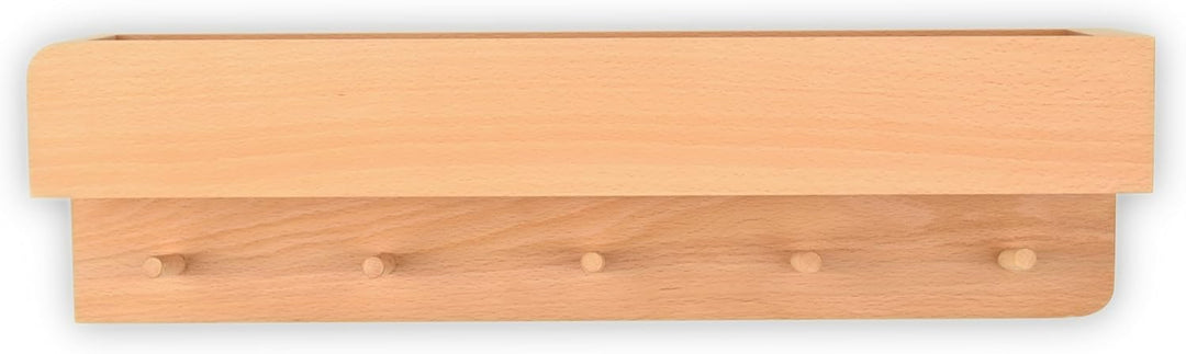 Natuhr Garderobe Holz Porter Regal Wand Flurgarderobe mit Ablage Eiche (50 cm Länge, Buche geölt) 50