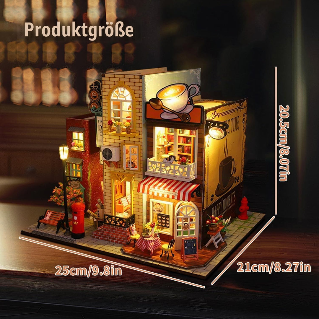 CRIOLPO Book Nook Kit-DIY Puppenhaus Holz Miniatur Haus Kit, Buch Ecke Miniatur Kit für Erwachsene T
