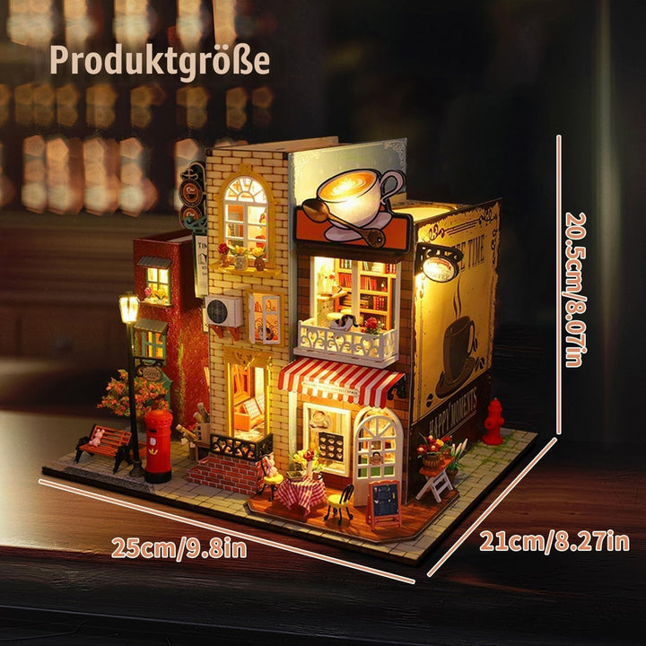CRIOLPO Book Nook Kit-DIY Puppenhaus Holz Miniatur Haus Kit, Buch Ecke Miniatur Kit für Erwachsene T