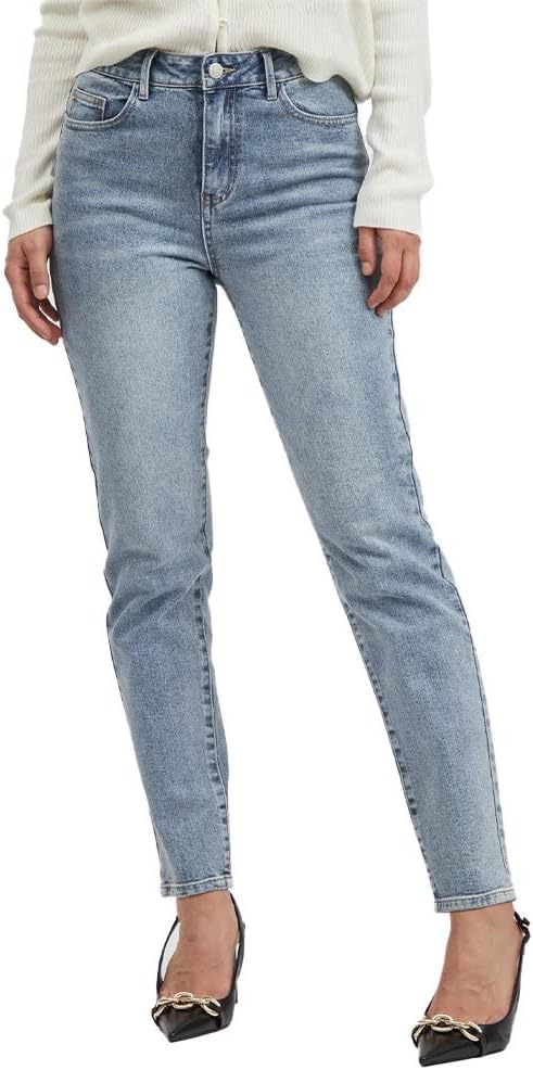 Vila Damen Vimommie Dl Hw Mom LBD-Noos Jeans 36W / 32L Light Blue Denim, 36W / 32L Light Blue Denim
