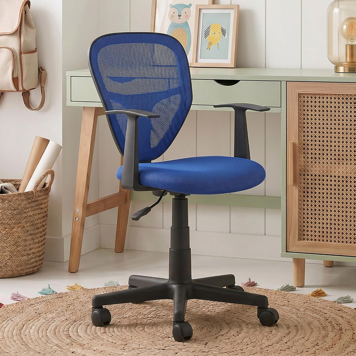 CARO-Möbel Schreibtischstuhl Kinderdrehstuhl Bürostuhl Drehstuhl Studio in blau mit Armlehnen,