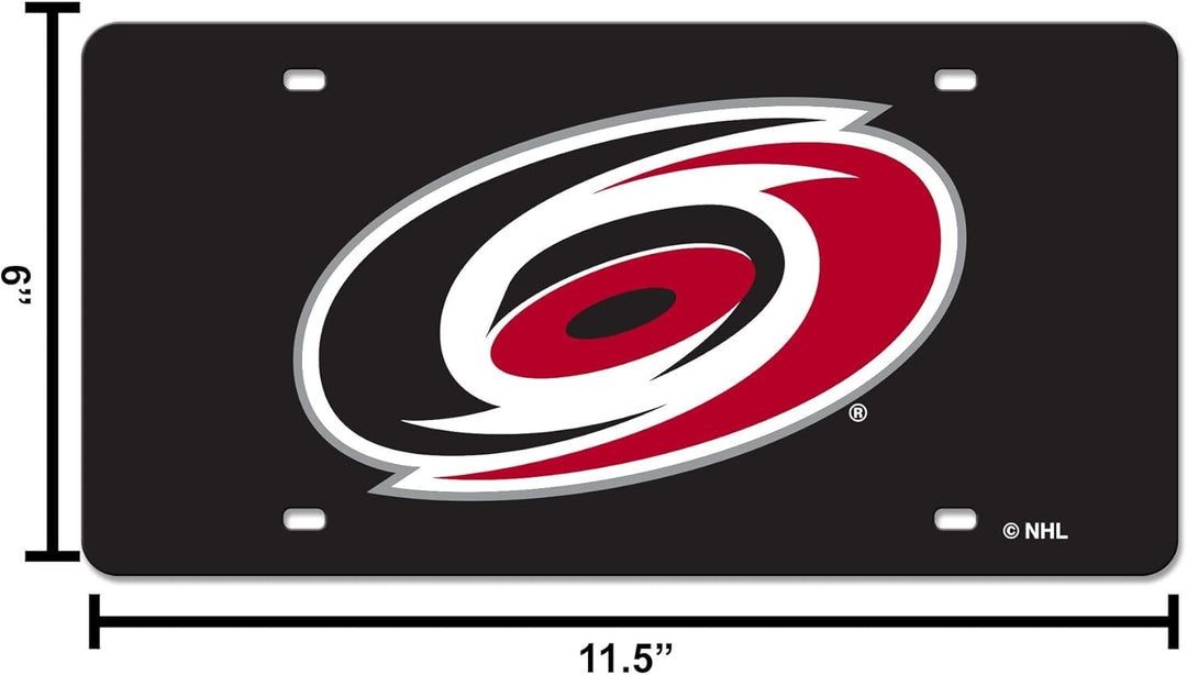 Rico Industries Unisex-Erwachsene Lasereingelegtes Metall-Kennzeichen-Etikett NHL Carolina Hurricane
