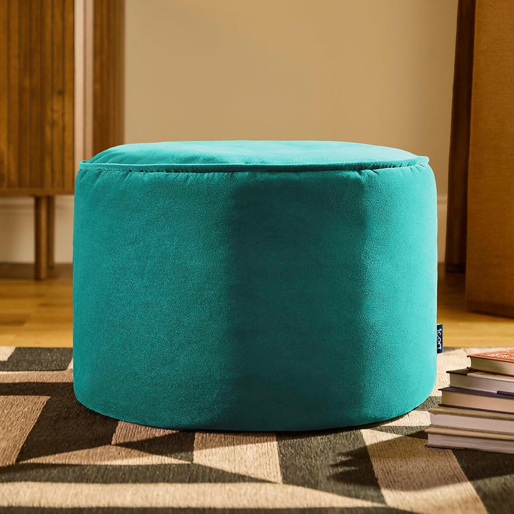Icon Runder Sitzpuff „Milano“, XL Samt Sitzsack Hocker, Gross Fusshocker für das Wohnzimmer, Sitzkis