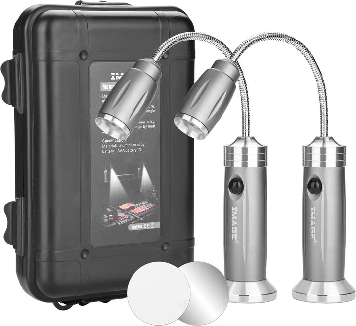 IMAGE Grill Lampe 2 Stück magnetisches LED Grilllicht 360° drehbare BBQ Grillleuchte Beleuchtung für