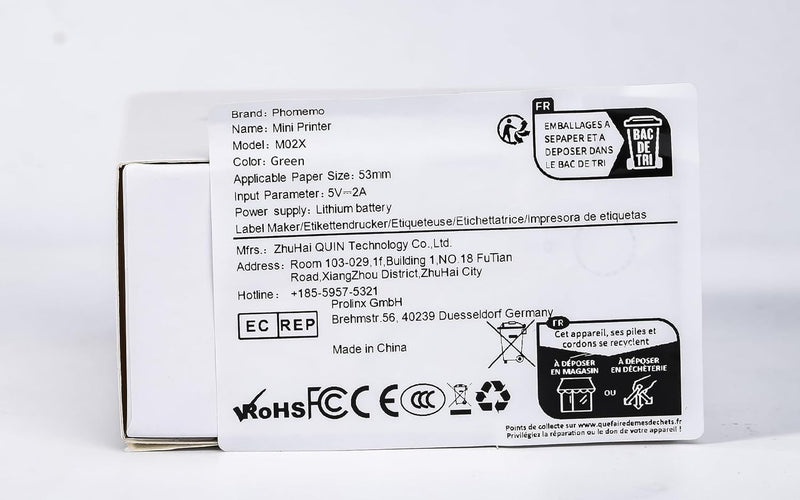 Phomemo M02X Taschendrucker - Mini Thermodrucker für Handy Tragbarer Bluetooth Sticker Drucker, 203