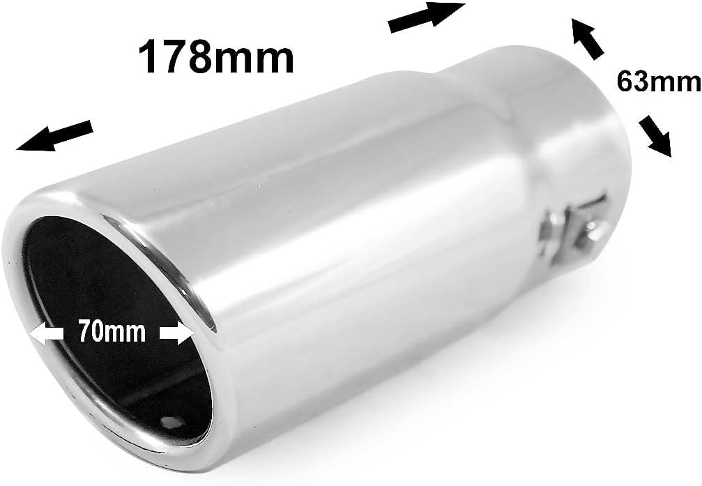 Auspuffblende Endrohr Auspuff Universell Schalldampf Edelstahl Rund bis 58mm Chrom AutoHobby