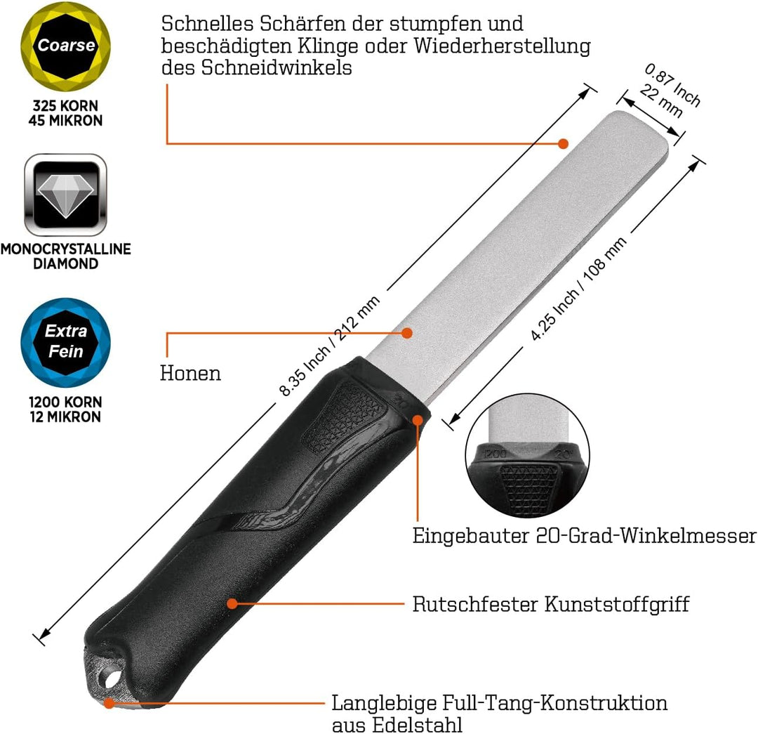SHARPAL 121N Diamant-Schleifstein mit doppelter Körnung zum Schärfen von Messern Jagd Outdoor Messer