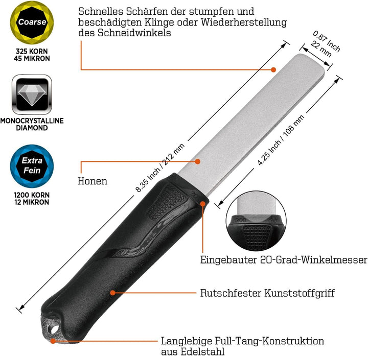SHARPAL 121N Diamant-Schleifstein mit doppelter Körnung zum Schärfen von Messern Jagd Outdoor Messer