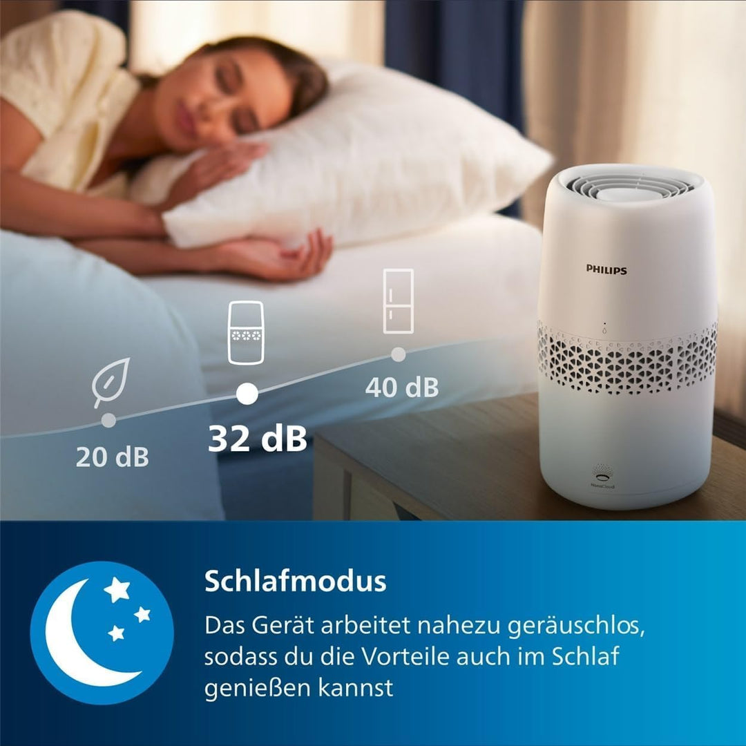 Philips Luftbefeuchtung 2000er Serie - NanoCloud-Technologie, Befeuchtet Räume bis zu 31m2, 2L Wasse