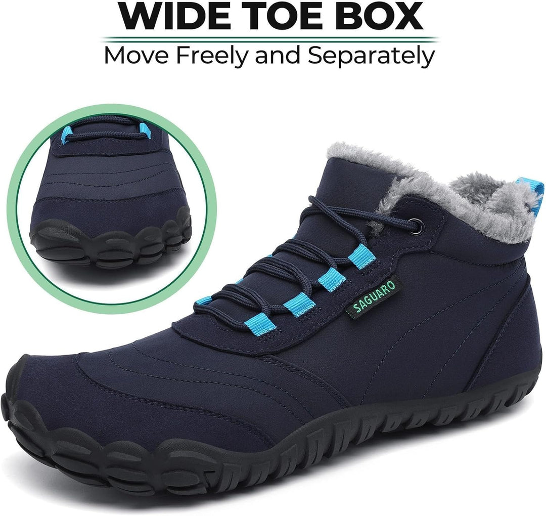 SAGUARO Barfussschuhe Winter Warm Wasserdicht Gefüttert Winterschuhe für Damen Herren Gr.36-46 39 EU