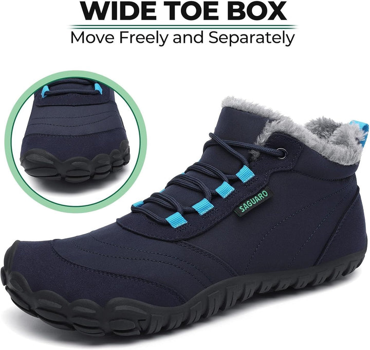 SAGUARO Barfussschuhe Winter Warm Wasserdicht Gefüttert Winterschuhe für Damen Herren Gr.36-46 39 EU