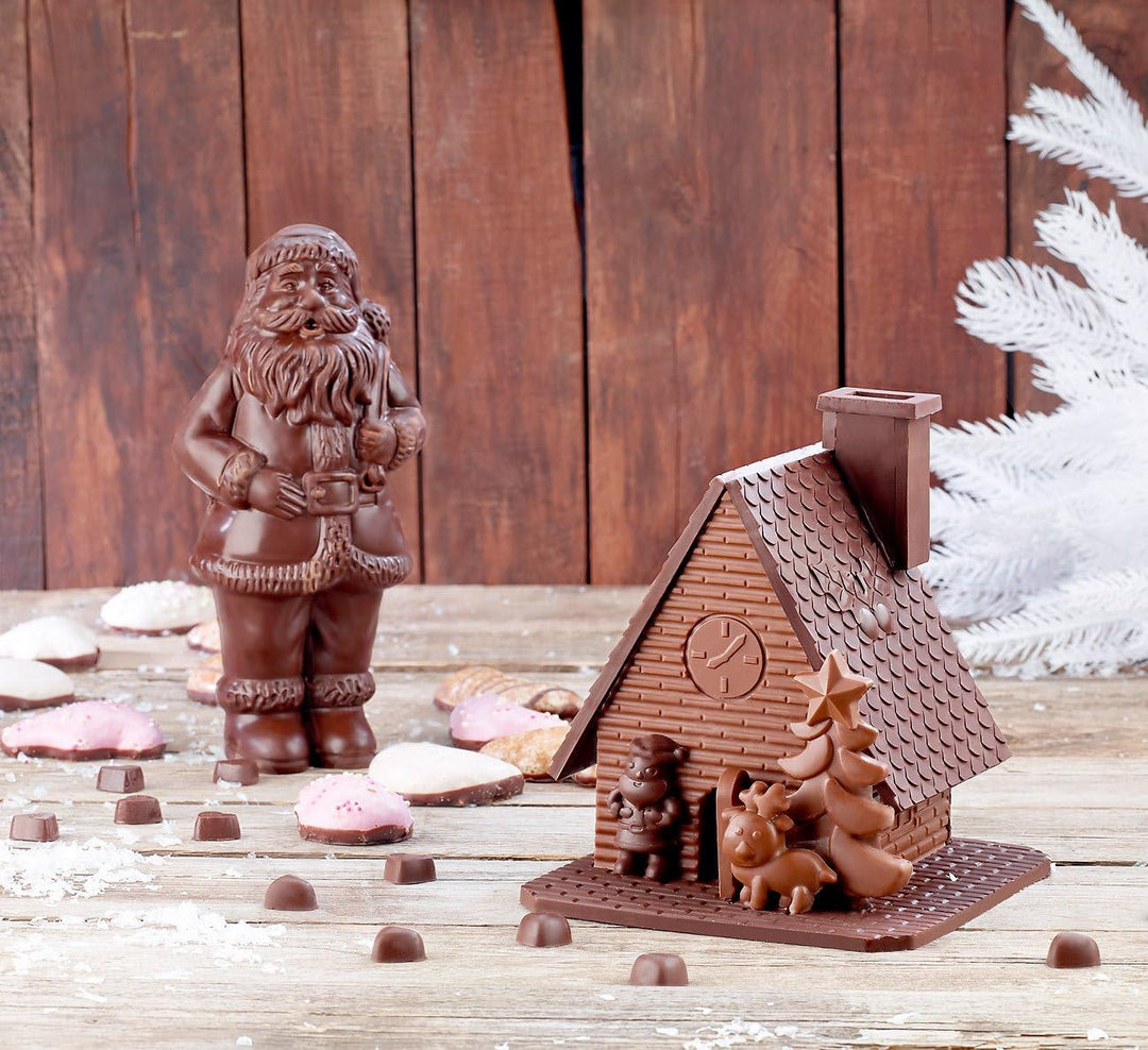 Rosenstein & Söhne 3D Schokoladenformen: 3D Schokoladen-Gussformen-Set XL-Weihnachtsmann (Giessform,