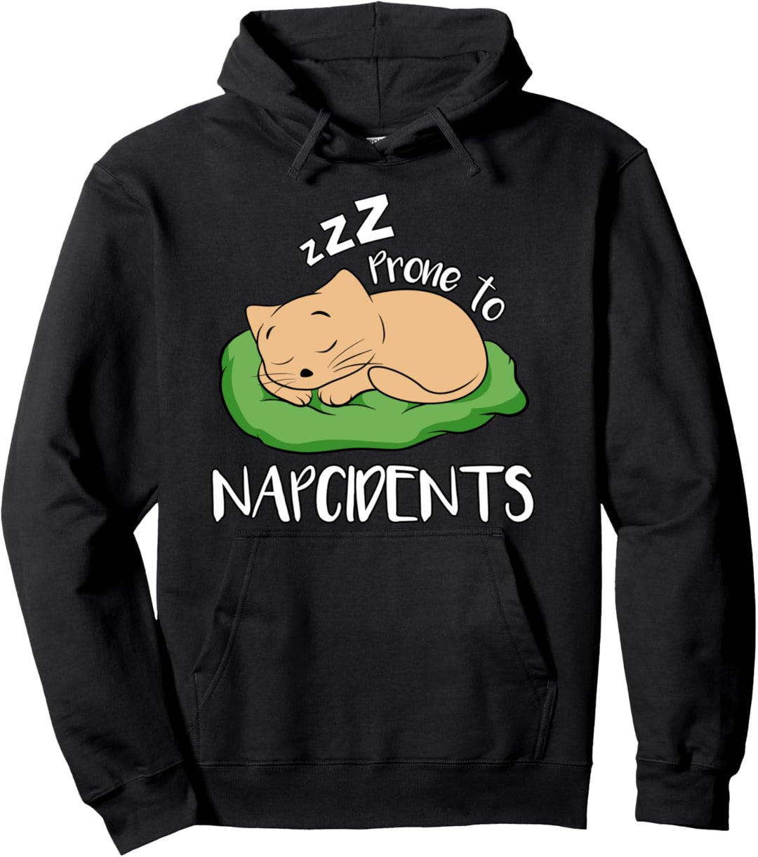 Lustiges Katzenschlaf-Wortspiel sarkastisch für faules Pullover Hoodie