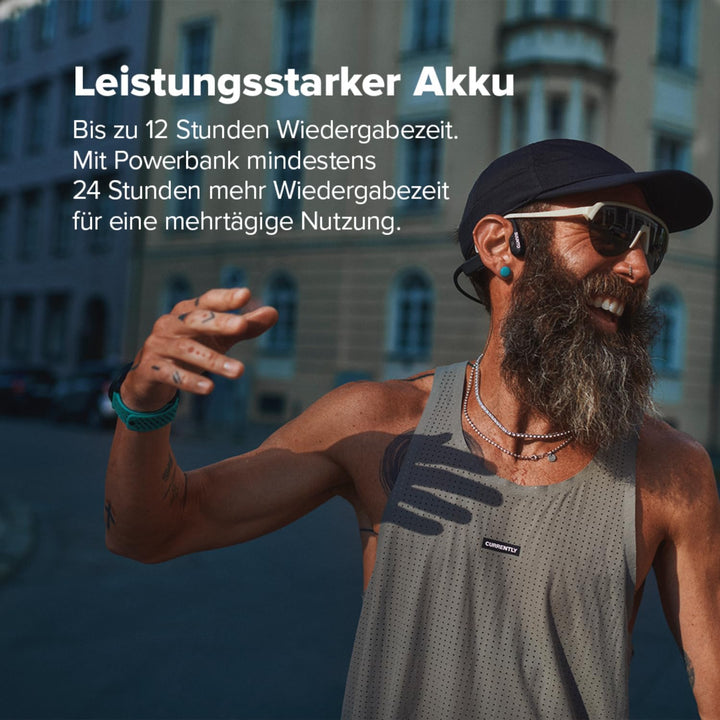 SUUNTO Wing 2 Knochenschall Kopfhörer, Open-Ear Sport Ohrhörer, IP66 Wasserdicht, Bis zu 36 Std Akku