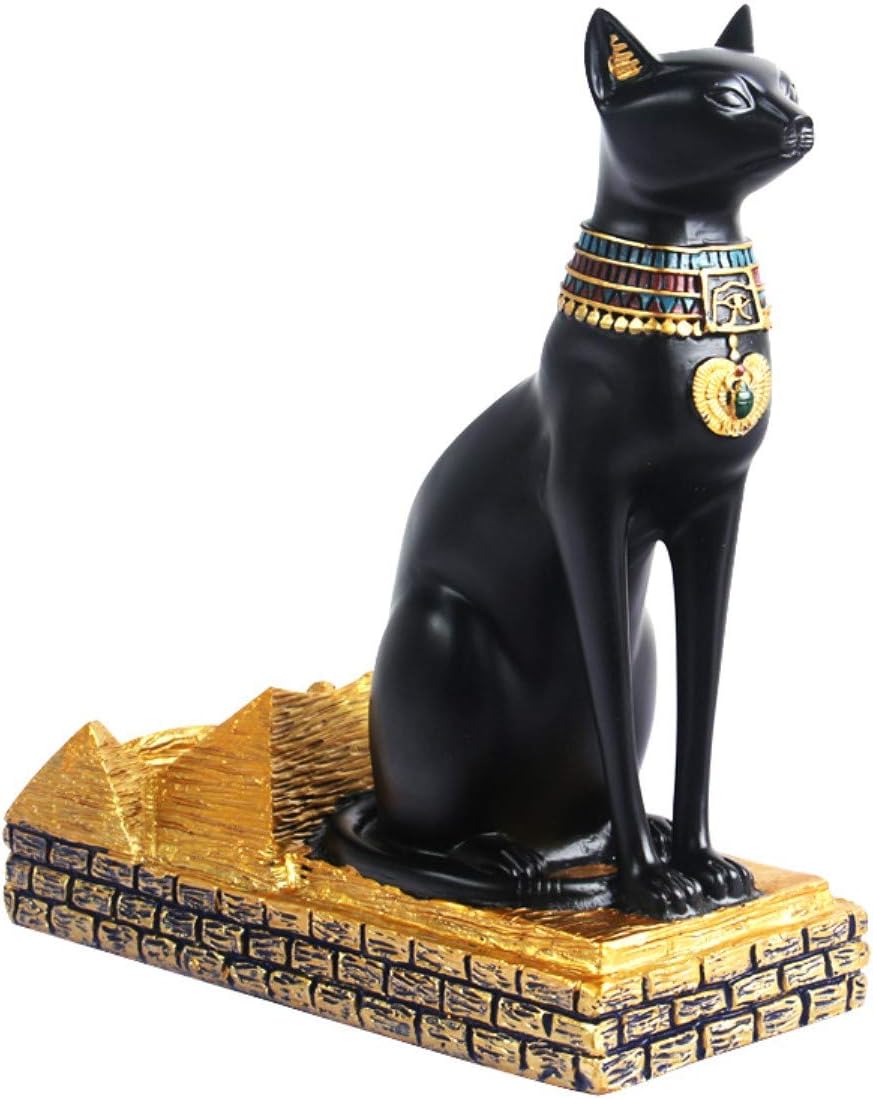 Fantasee Weinregalhalter, altägyptische Gottheit, Bastet, Weinflaschenständer, hochwertiges Harzmate