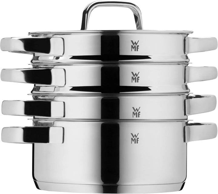 WMF Compact Cuisine Topfset Induktion 4-teilig, Kochtopf Set mit Glasdeckel, Cromargan Edelstahl pol