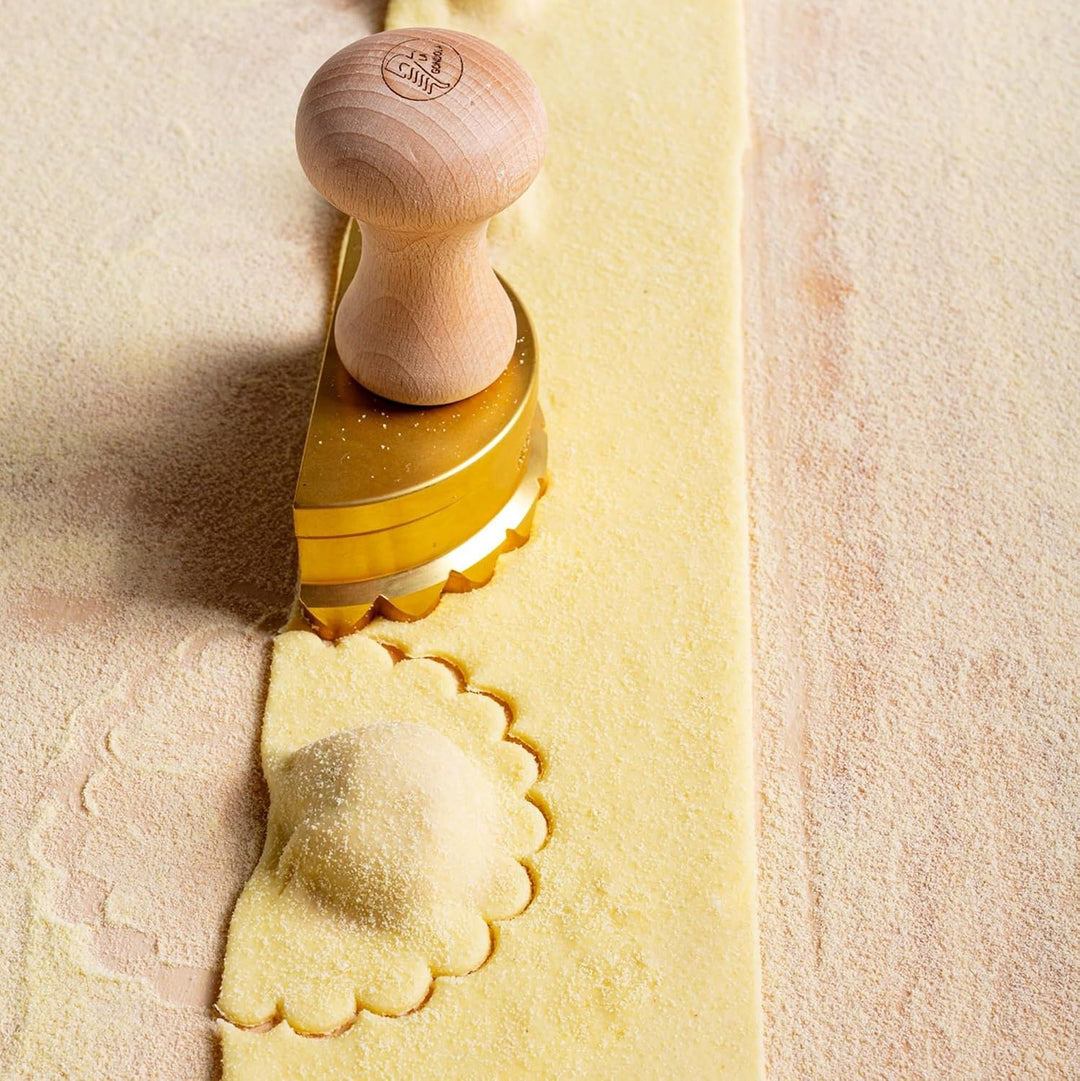 La Gondola Ravioli-Stempel - Halbmond-Form 90mm | Italienisches Pasta-Werkzeug für Zuhause, gewerbli