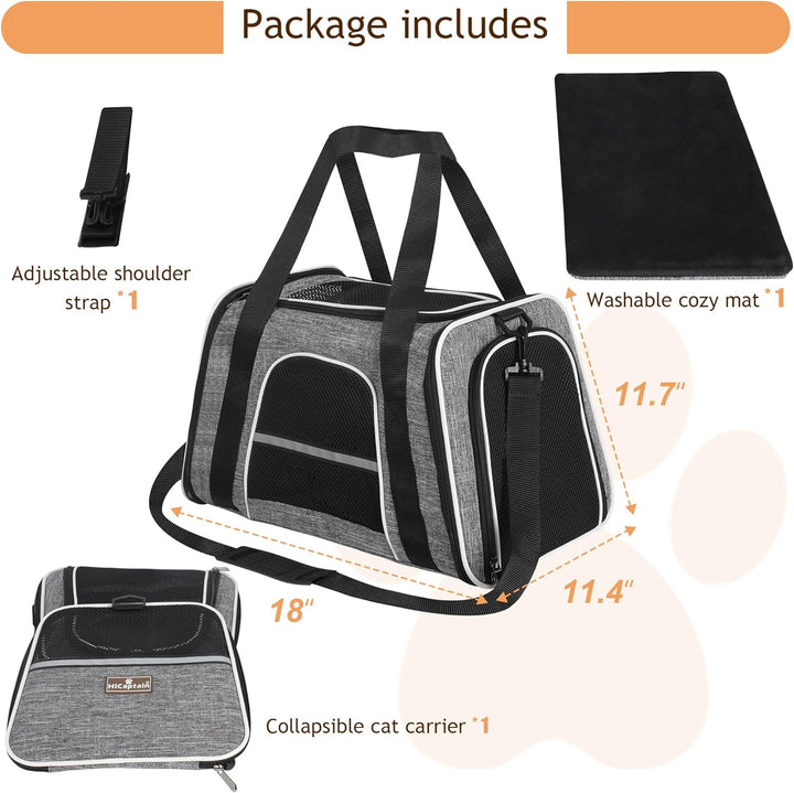 Katzen Transportboxen, Atmungsaktive und Faltbare Hundebox,Hundetasche Transportbox mit Verstellbare