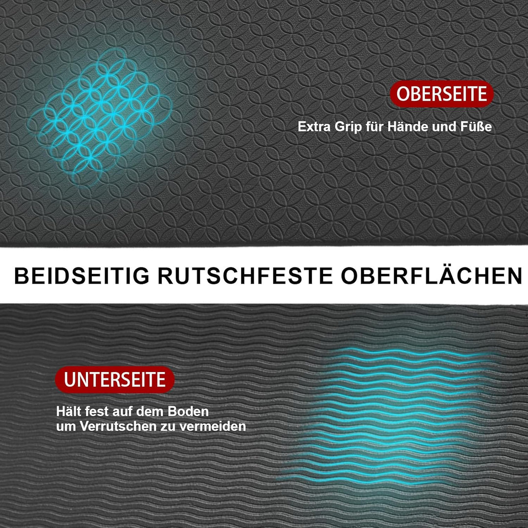 THAILE Yogamatte XXL - 183x91CM 6MM Dicke Rutschfeste TPE Gymnastikmatte, Doppelseitige Textur, Extr