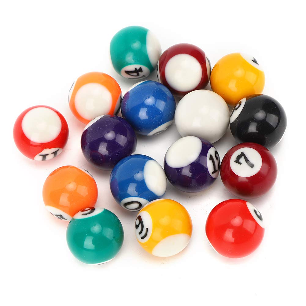Alomejor 16 Stück Billardkugel 25mm Harz Mini Billardkugel Kinderspielzeug Kleiner Pool Queue Bälle