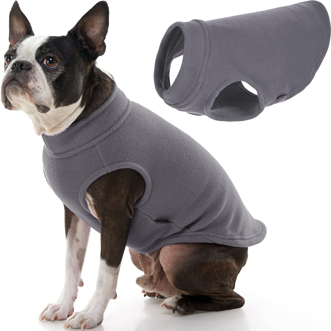 Gooby Hundepullover aus Stretch-Fleece, Grau, Grösse XXL – Warmer Pullover aus Fleece für kleine Hun