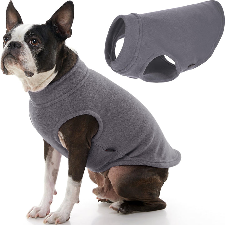 Gooby Hundepullover aus Stretch-Fleece, Grau, Grösse XXL – Warmer Pullover aus Fleece für kleine Hun