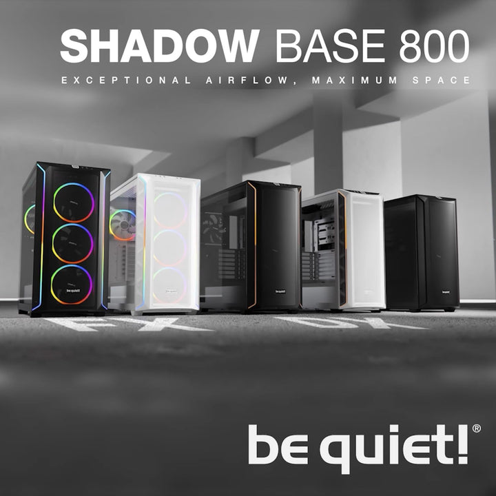 be quiet! Shadow Base 800 DX Black PC-Gehäuse, Pure Wings 3 140mm PWM Lüfter, ARGB-Beleuchtung, USB