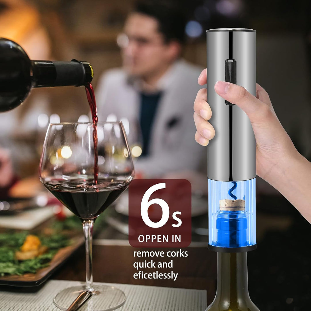 VIDYSUFYR Elektrischer Weinflaschenöffner-Set, mit Folienschneider, Weinausgiesser, Vakuumverschluss