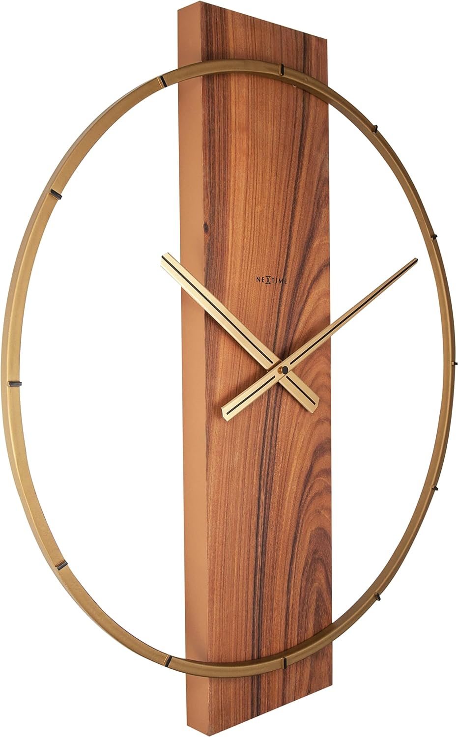 NeXtime Wanduhr "CARL", lautlos, aus Holz, Braun, 58,2 x 50,8 cm