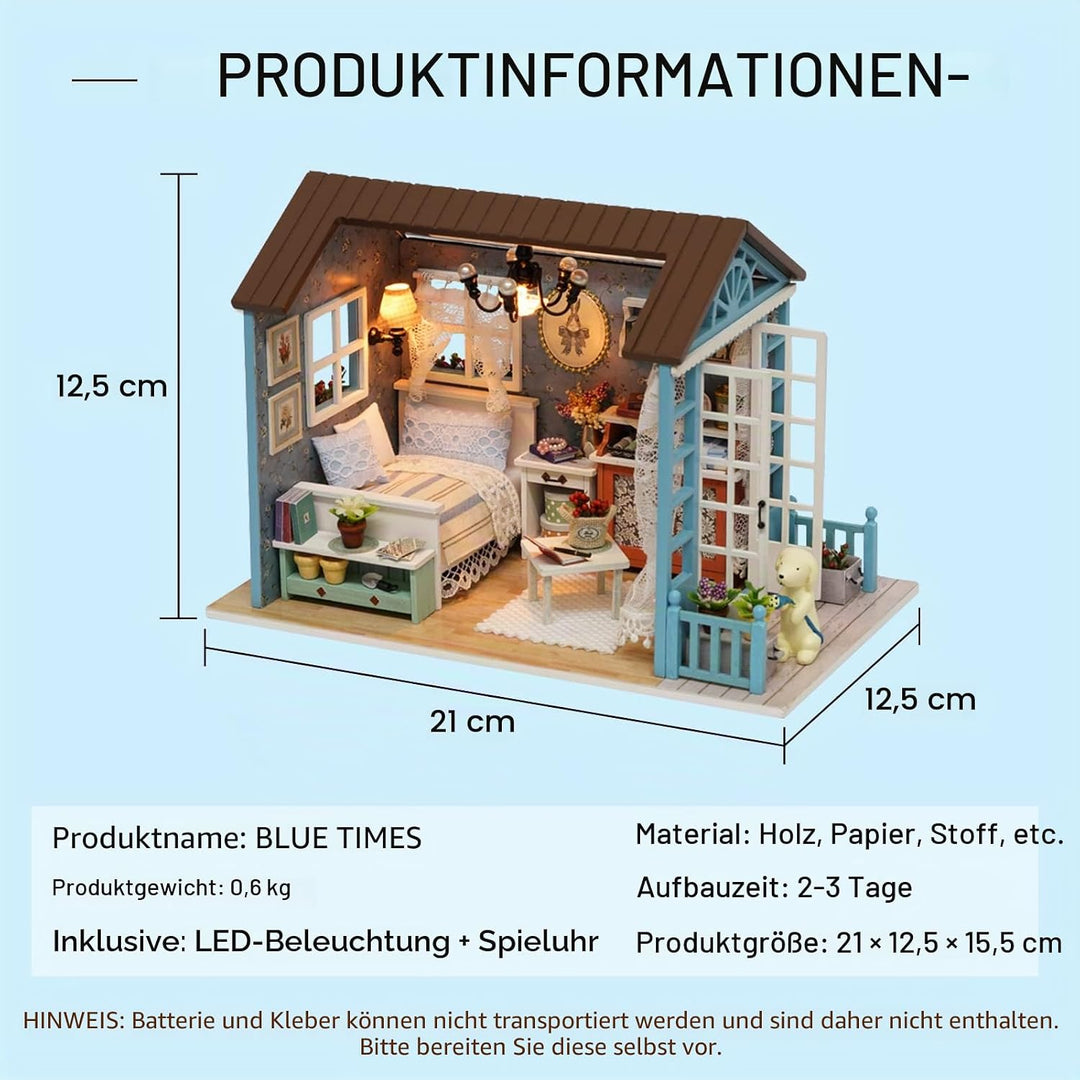 CUTEROOM DIY Puppenhaus aus Holz, Handcraft, Miniatur Kit-Salon, Modell und Möbel, Zeigen Fotos und