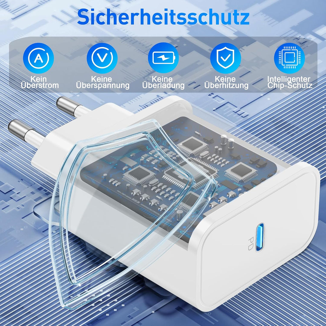 45W Ladegerät USB C Schnelladegerät für iPhone 17 Pro Max Air Ladekabel, iPhone 16 16e 15, iPad 11 1