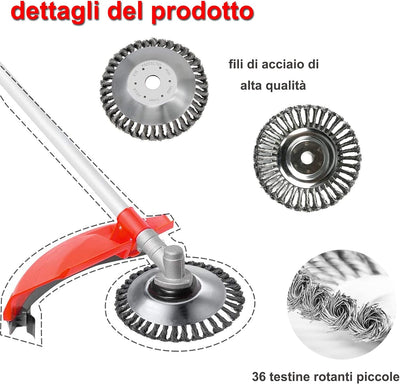 Umelee Bürste für Freischneider Trimmerkopf Drahtkegel-Freischneider zum Unkrautjäten von Moos Unkra