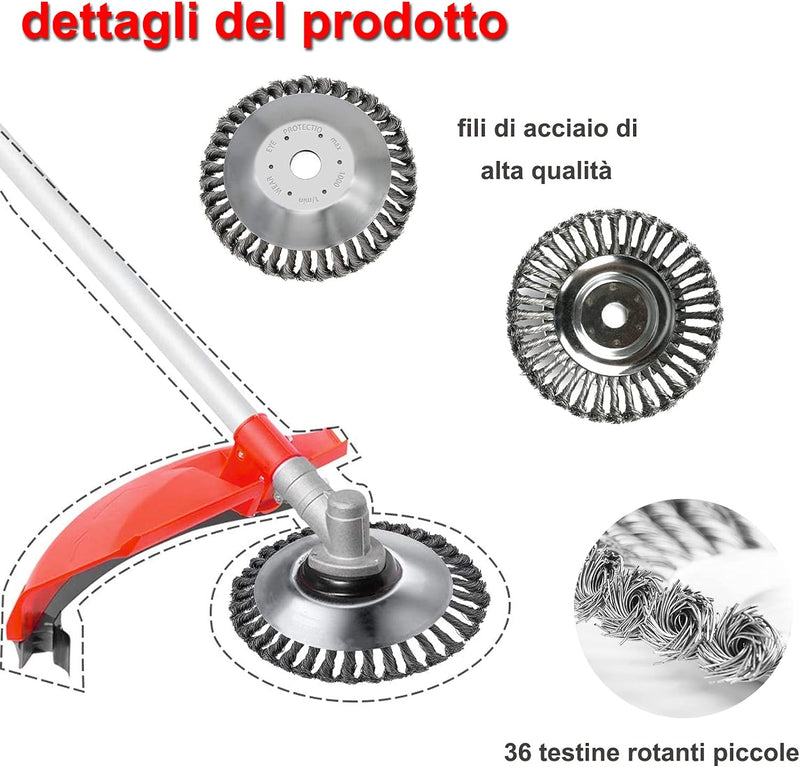 Umelee Bürste für Freischneider Trimmerkopf Drahtkegel-Freischneider zum Unkrautjäten von Moos Unkra