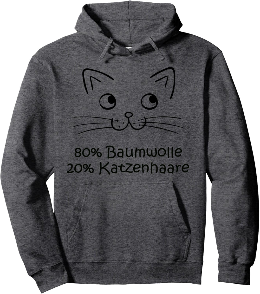 80 % Baumwolle 20 % Katzenhaare - Spuren - Sprüche - Katzen Pullover Hoodie