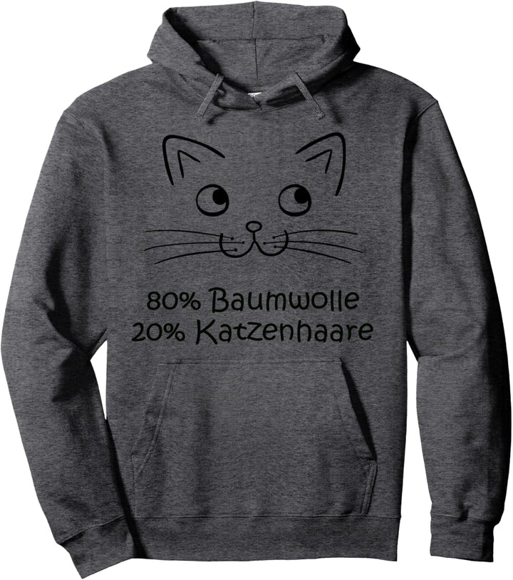 80 % Baumwolle 20 % Katzenhaare - Spuren - Sprüche - Katzen Pullover Hoodie