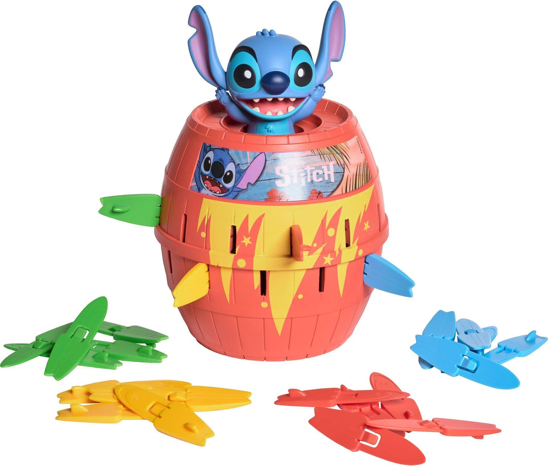 TOMY Disney Pop Up Stitch Aktionsspiel, Lustiges Familien und Kinderspiel, Geschicklichkeitsspiel ge