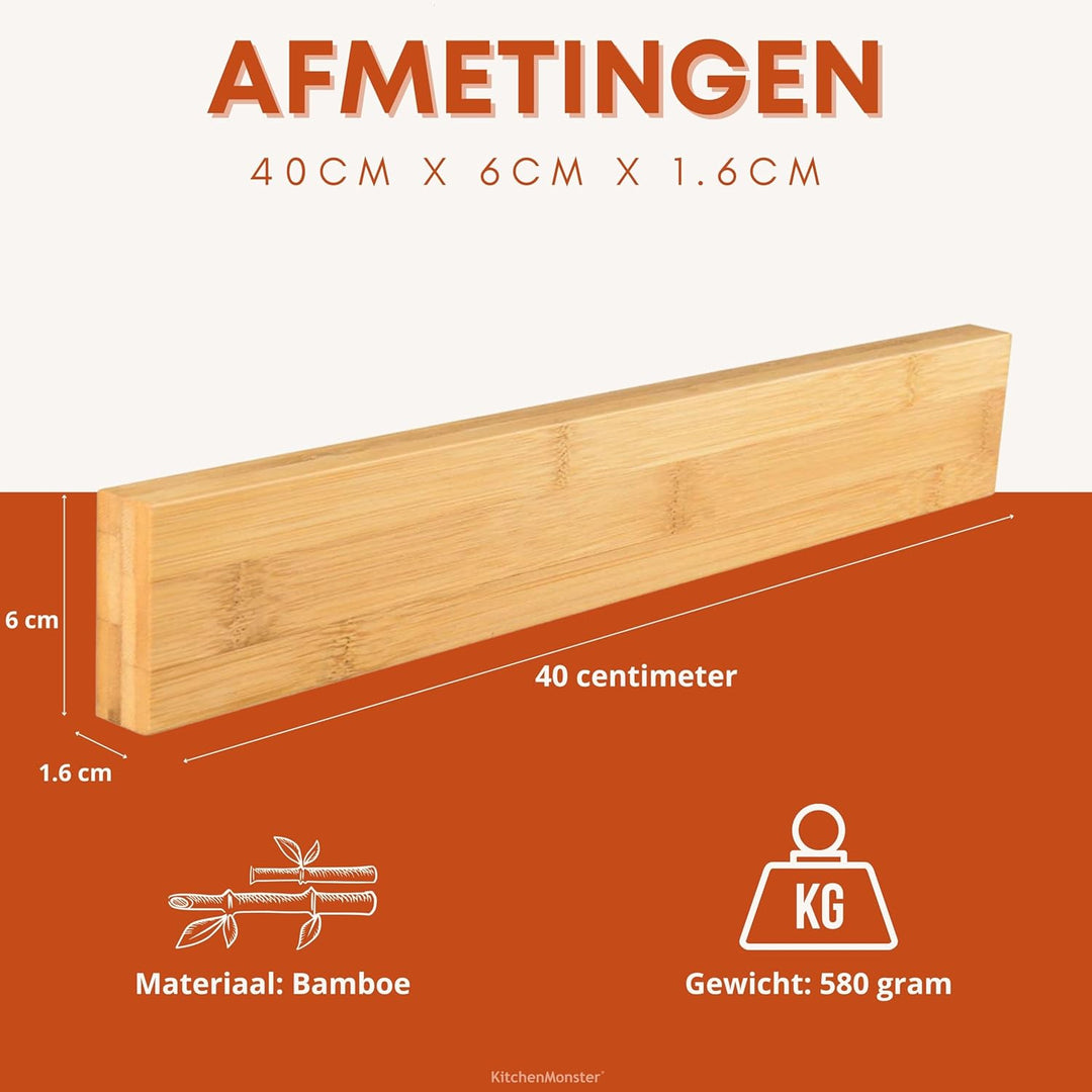 KitchenMonster® Magnetleiste Messer 40 cm - Messerhalter Magnetisch Inclusive Klebeband Tape (3M) un