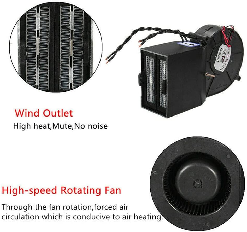 TOTMOX 12V 25A 150-350W Tragbare, einstellbare Autoheizung, Schnellheiz-Defroster, Auto-Keramik-Lüft