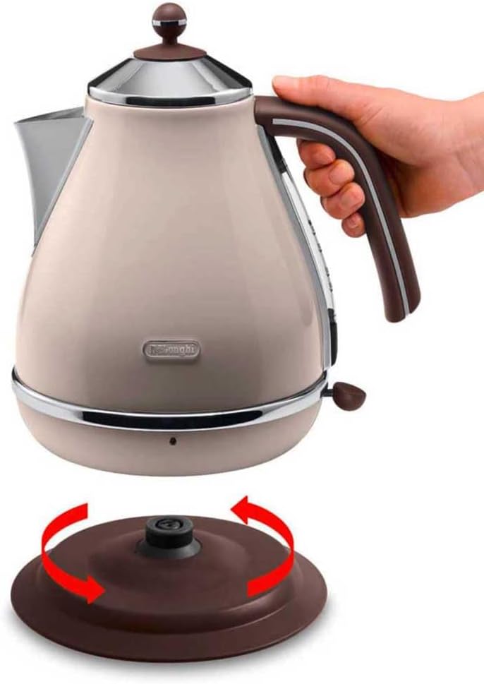 De'Longhi Wasserkocher Icona Vintage KBOV2001.BG - 1,7 l mit Wasserstandsanzeige und 360° Basis, Ede