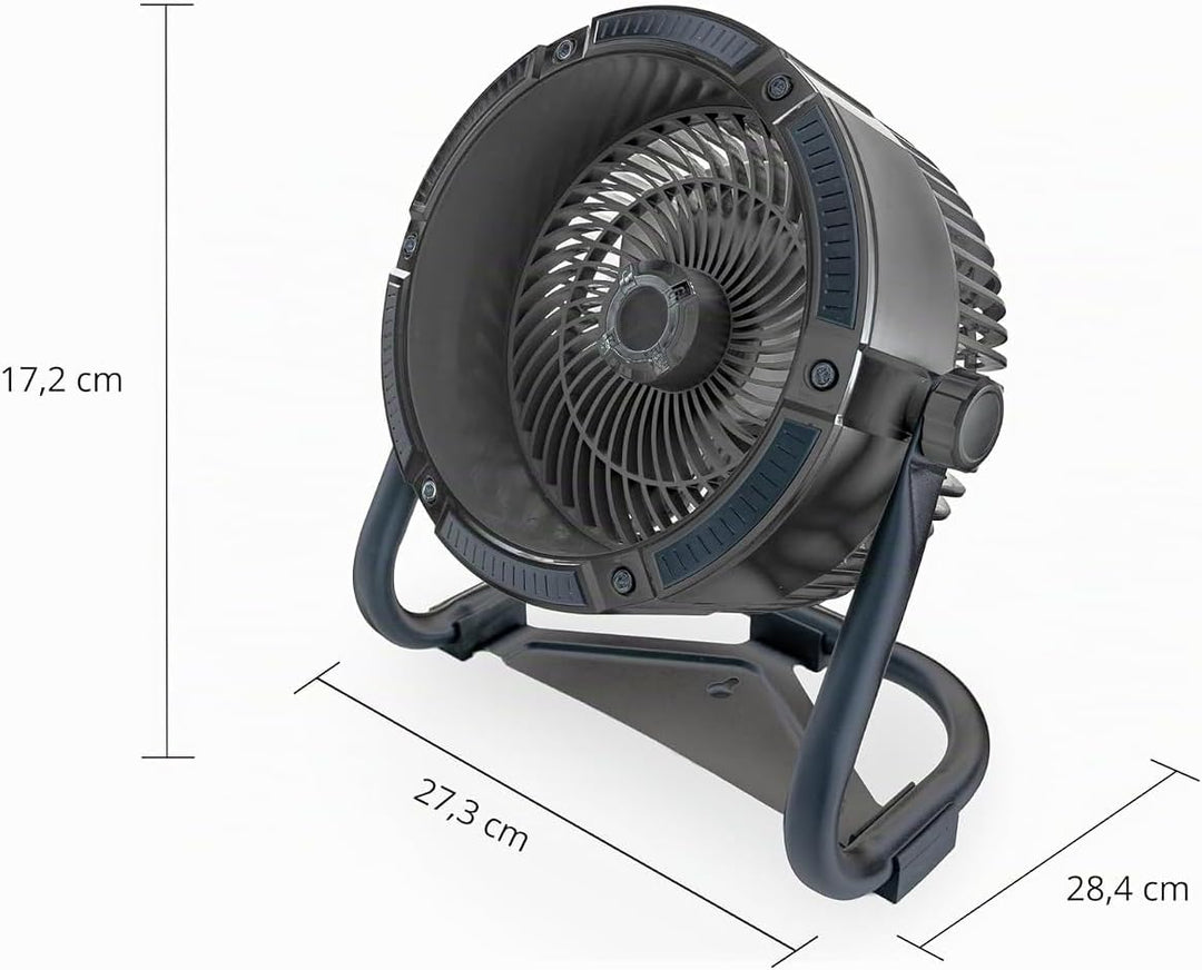 Unold Tischventilator 86655 – Akkuventilator für Outdoor &amp; Indoor | Batteriebetrieben, flexibel eins