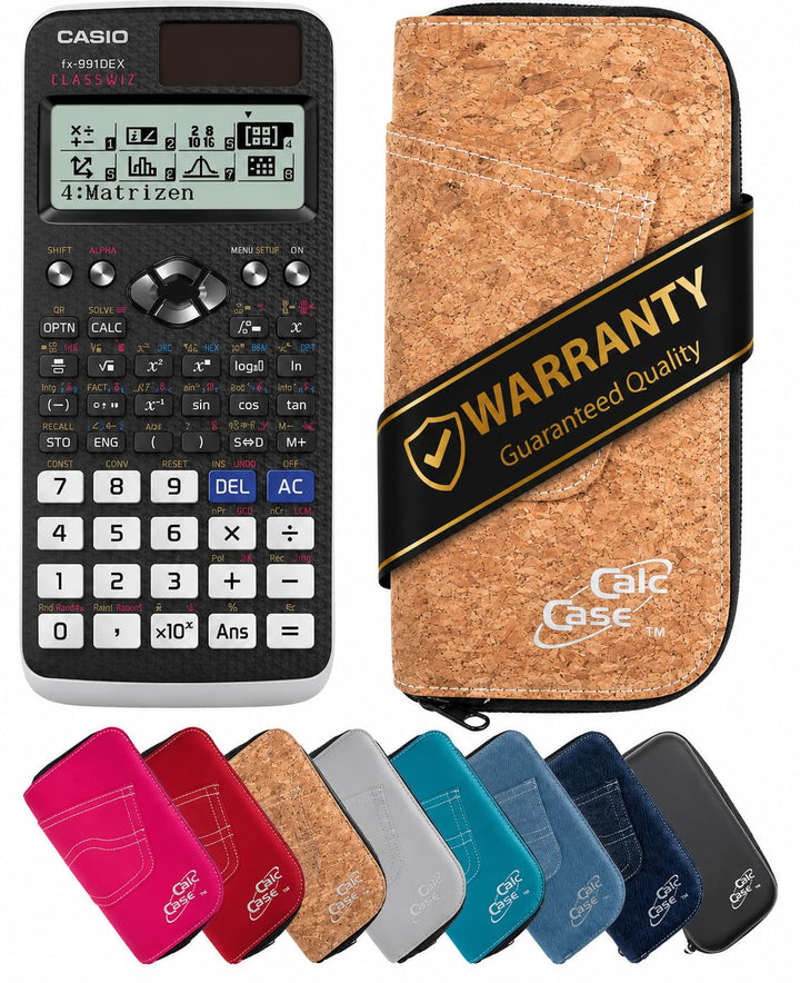 Casio FX 991DE X Schulrechner mit CalcCase Schutztasche, Wissenschaftlicher Taschenrechner – ideal f