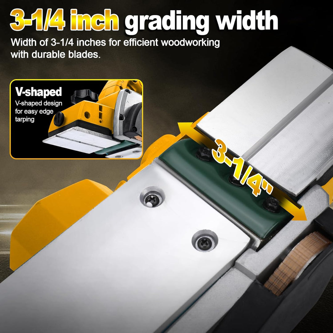 Akku Elektrohobel Holz mit 20V Akku, Bürstenlose Elektrohobel holz Hobelbreite 82mm, Spantiefe 2mm,