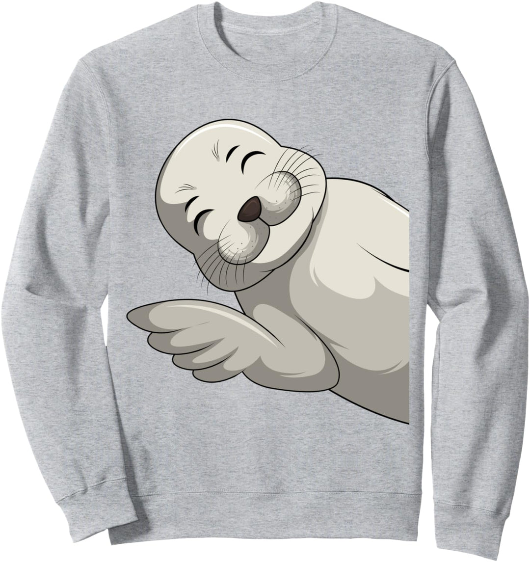 Robbe Seelöwe Seehund Robben Kinder Mädchen Jungen Damen Sweatshirt
