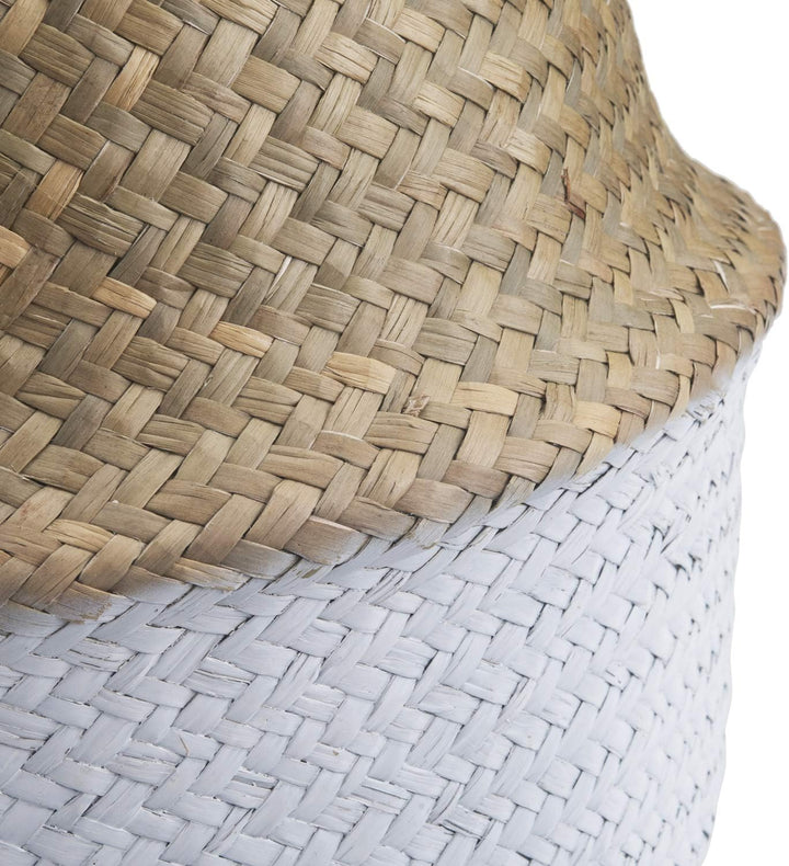 DOKOT Seegras Korb Blumentopf Naturkorb Gewebt Wäschekorb Mit Griff für Pflanze Spielzeug Aufbewahru