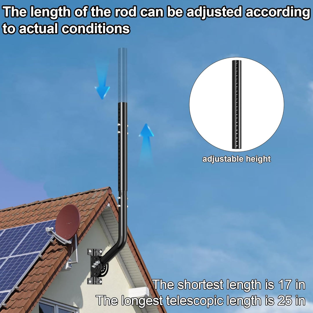 Universeller Antennenmast für Fernseh-, Satelliten-, Radio- und WLAN-Antennen - Verstellbarer Stände