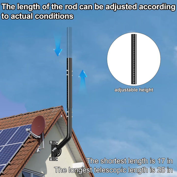 Universeller Antennenmast für Fernseh-, Satelliten-, Radio- und WLAN-Antennen - Verstellbarer Stände